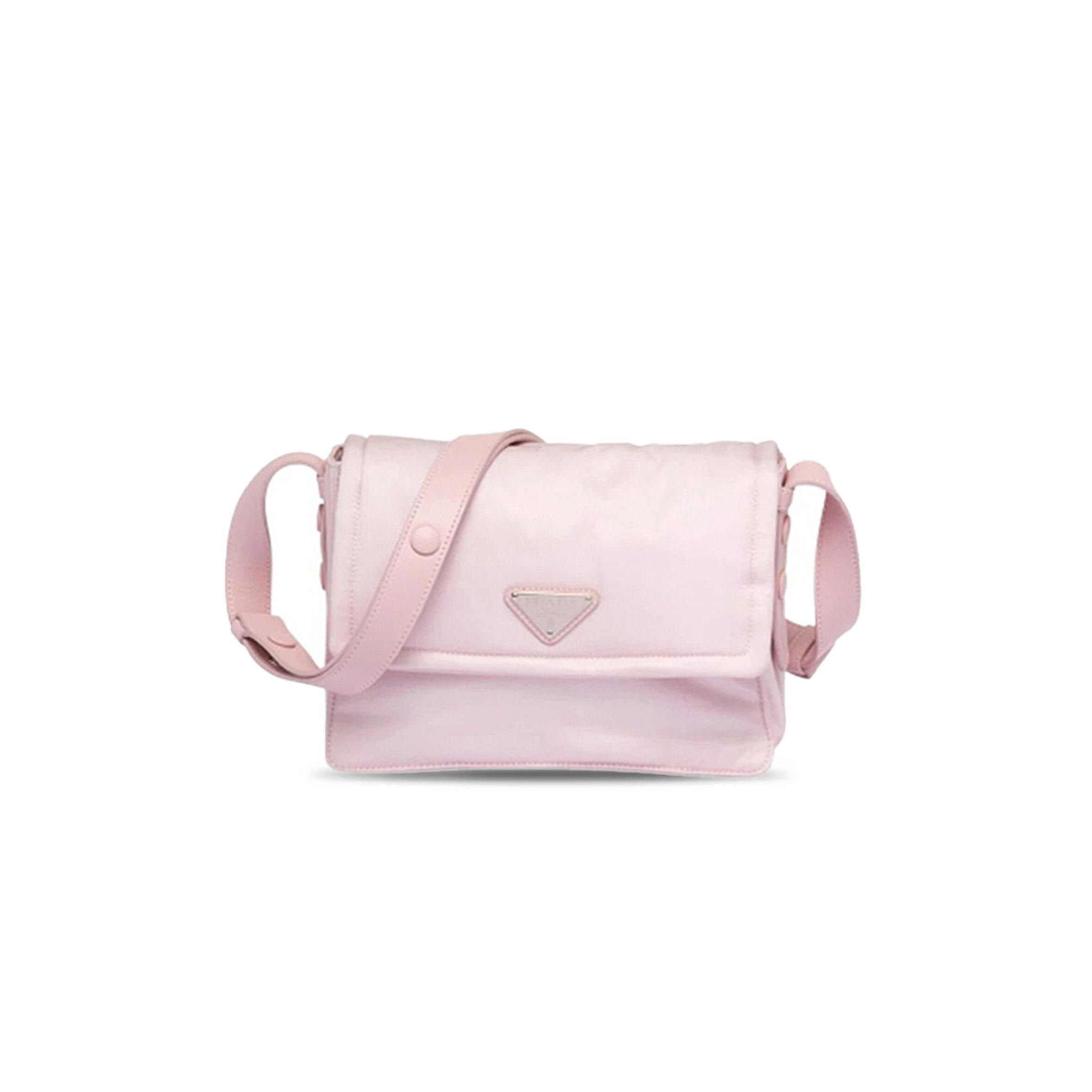 PRADA SMALL PADDED RE-NYLON SHOULDER BAG ALABASTER PINK 1BD313 (23*16*11cm)